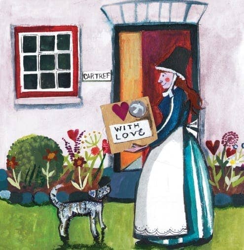 With Love Welsh Lady Square Greetings card