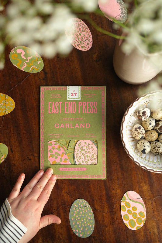 East End Press Pink Eggs Sewn Garland