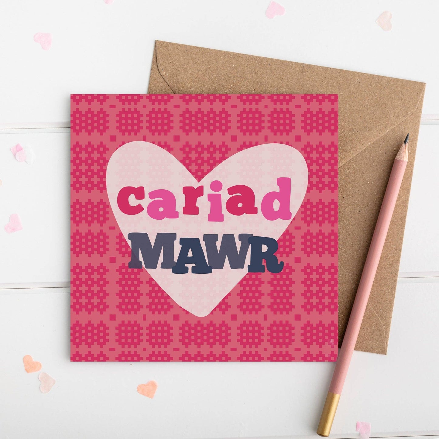 Draenog Welsh love card 'Cariad mawr'